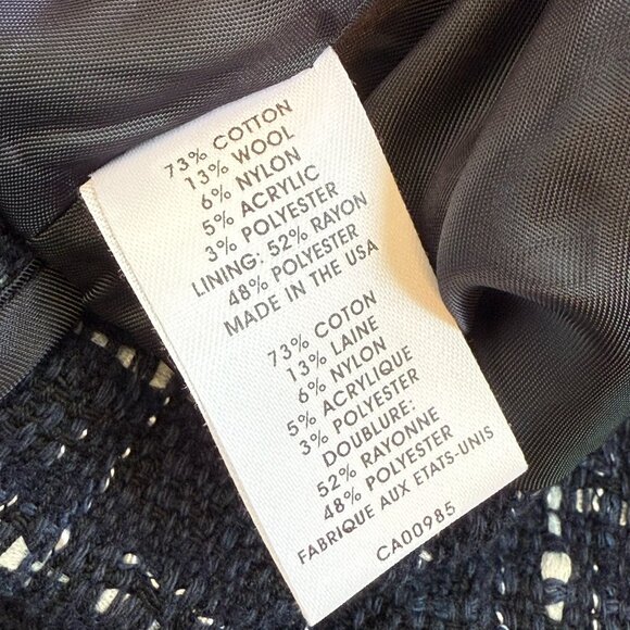 Nanette Lepore Maddalena Tweed Navy Blue Blazer Belted Mermaid Asymmetric Sz 0 - Picture 5 of 12